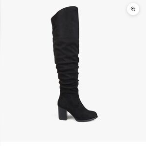 NWOT Journee Collection Black Heeled Boots, size 10 extra wide calf